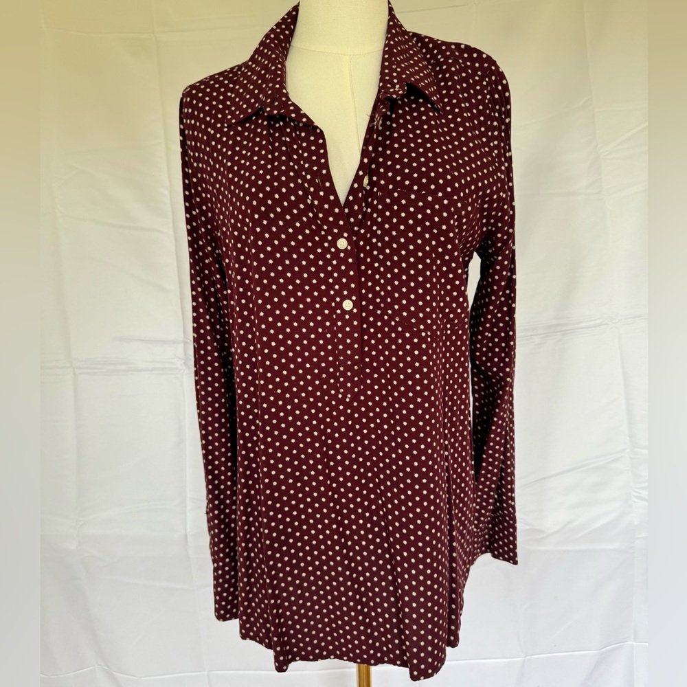 Polka Dot Long Sleeve Blouse 100% rayon